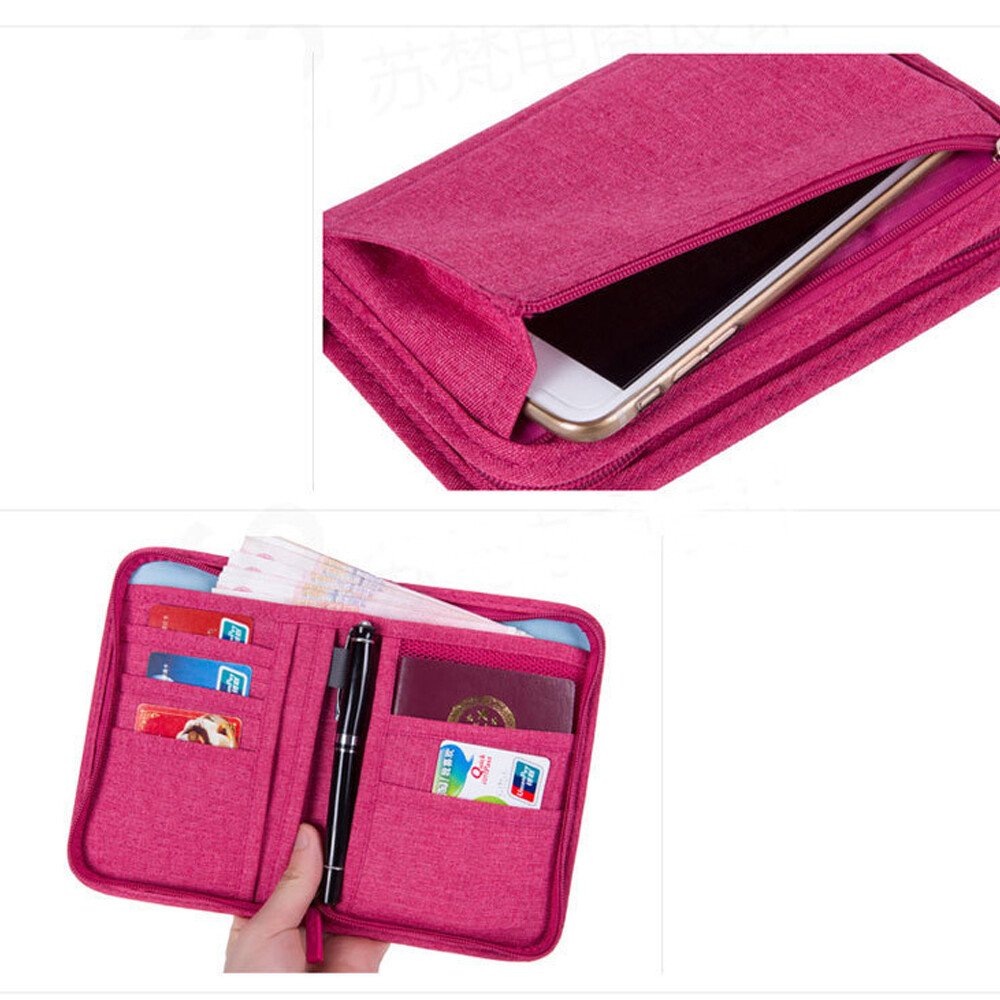 Travel Passport Holder Multi-function Document Package Multiple Card Wallet US