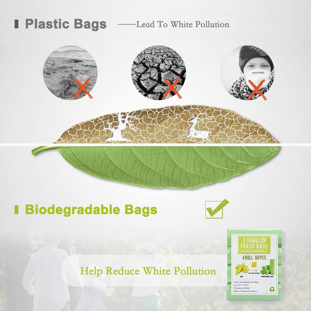 1.2 Gallon Small Garbage Bags Biodegradable 5 Liter Mini Compostable Strong Bath