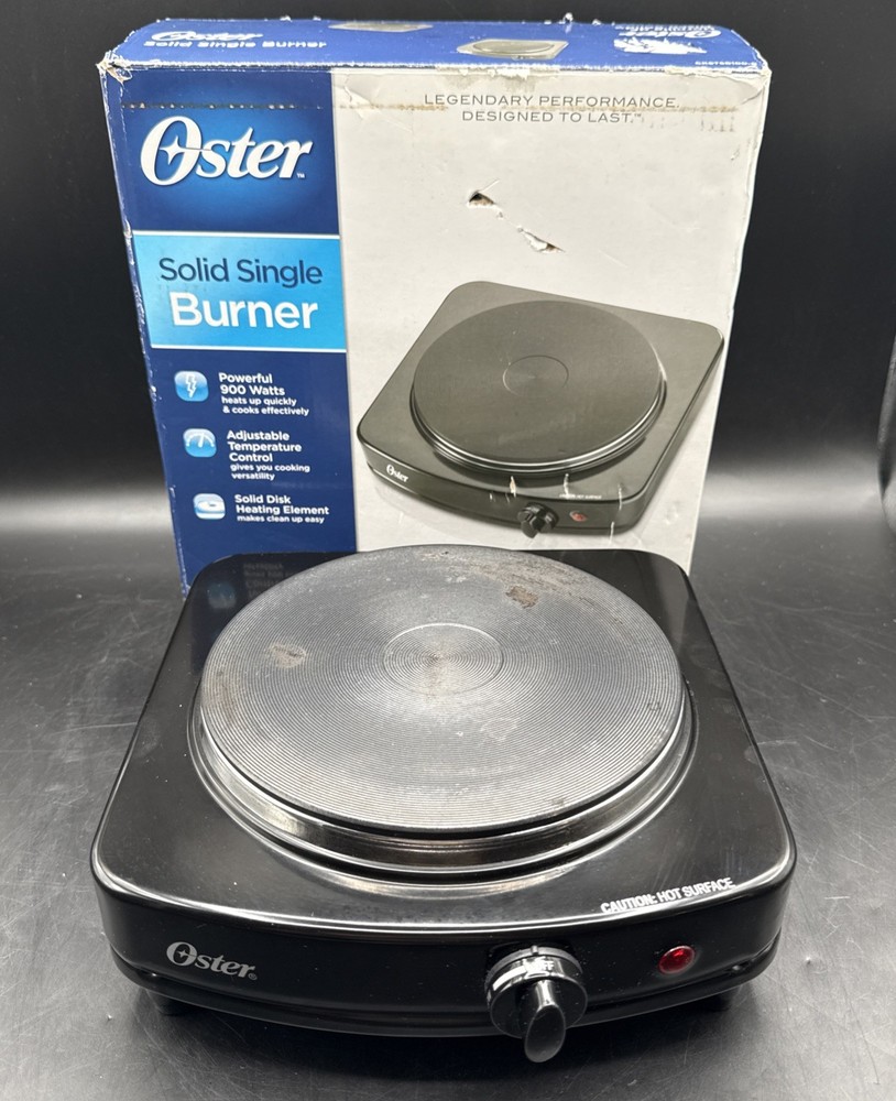 Oster Solid Single Burner CKSTSB100-B Adjustable Temperature Solid Disk Black