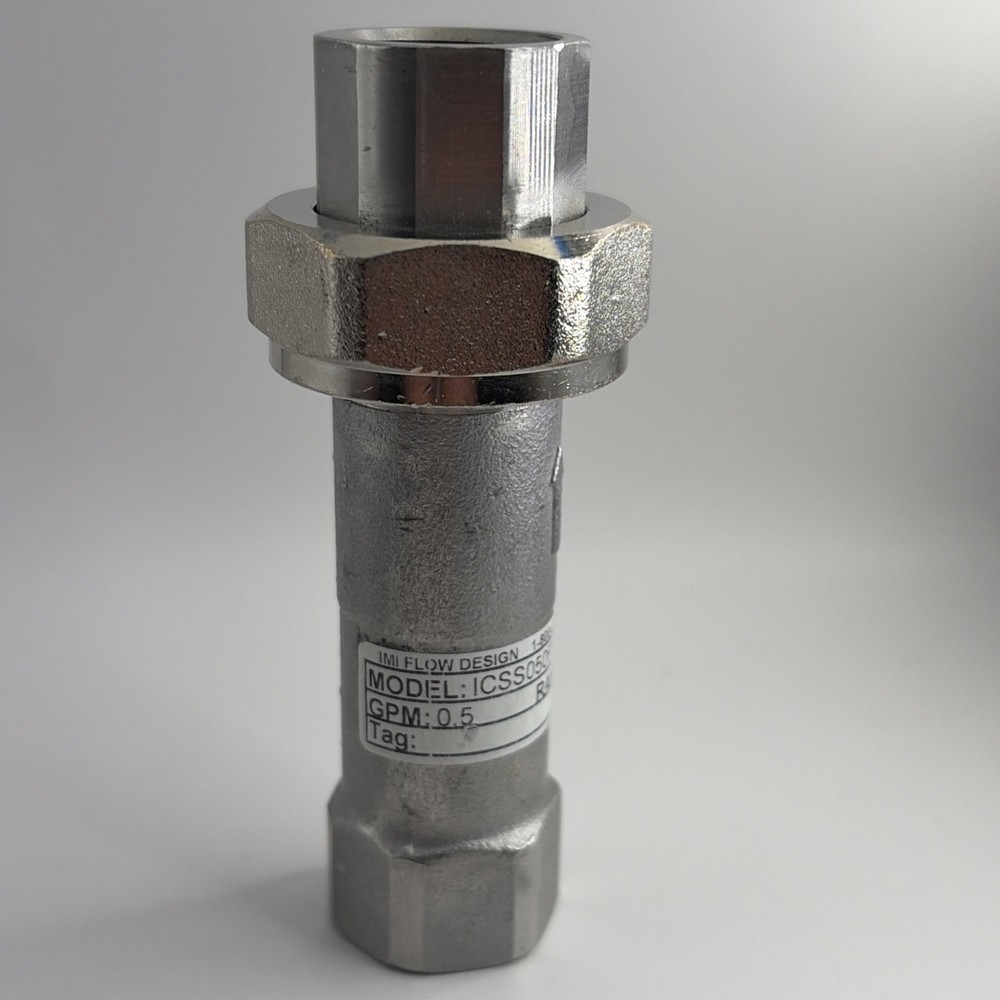 IMI Model ICSS050FFL-0.5 Inline Automatic Flow Control Valve 0.5 GPM 2-32 Range