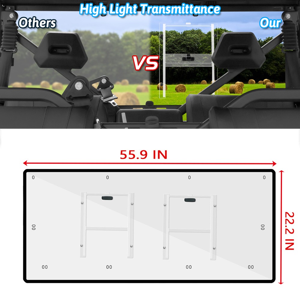 Vented Rear Panel Windshield For CFMOTO UFORCE 1000/XL 2019-2025 Back Window US