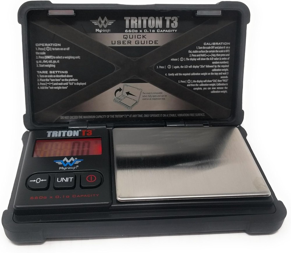 T3 Mini Digital Scale with Backlit Display - 660g Capacity, Rubber Case