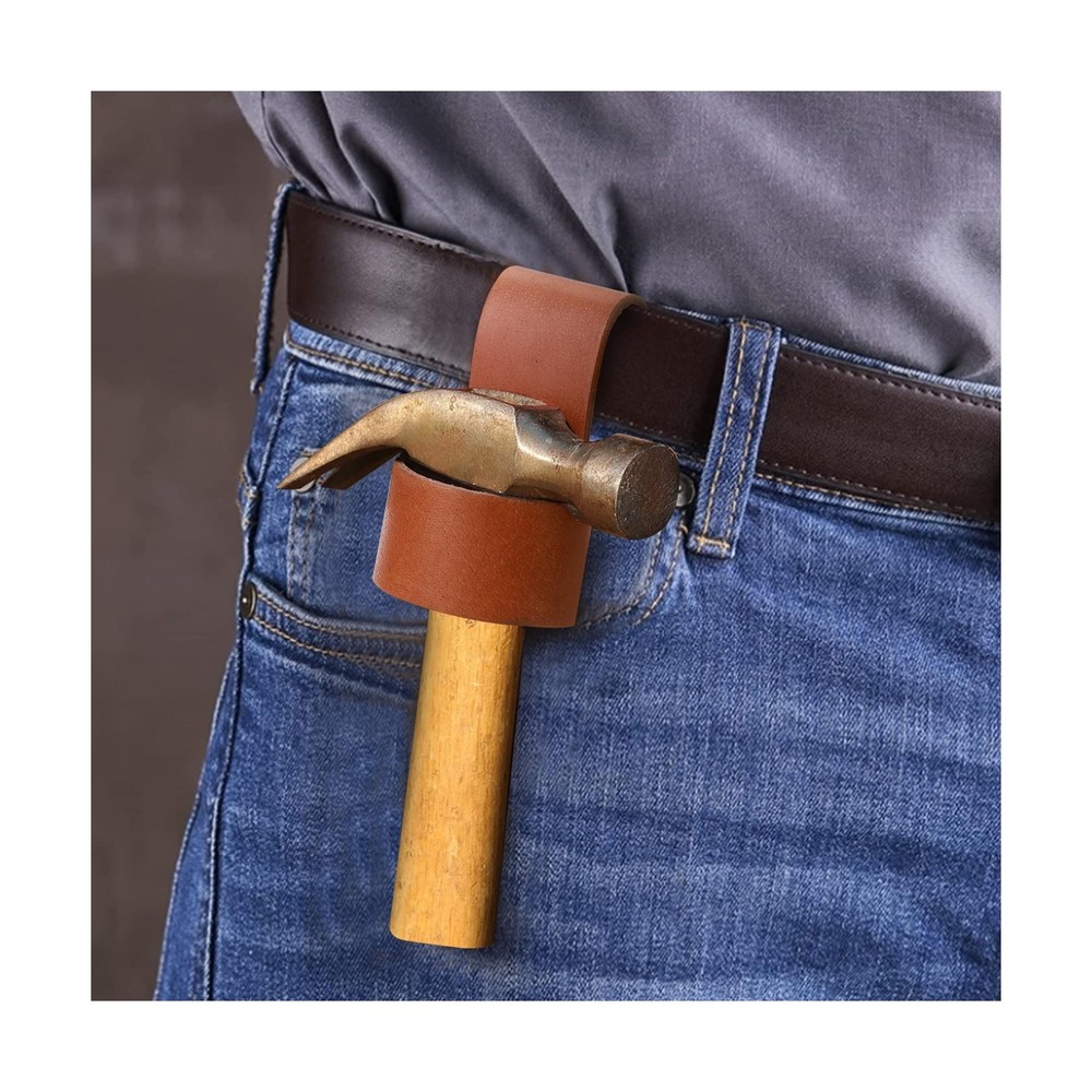 2 Pack Premium Leather Hammer Holster With Belt Loop, Multi-tool Ho... Fast Ship