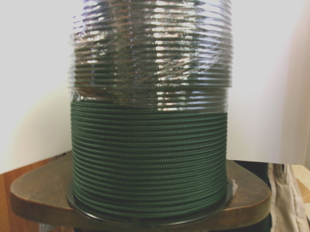 1/4 x 1100 ft. Double Braid-Yacht Braid polyester rope Spool. Hunter green