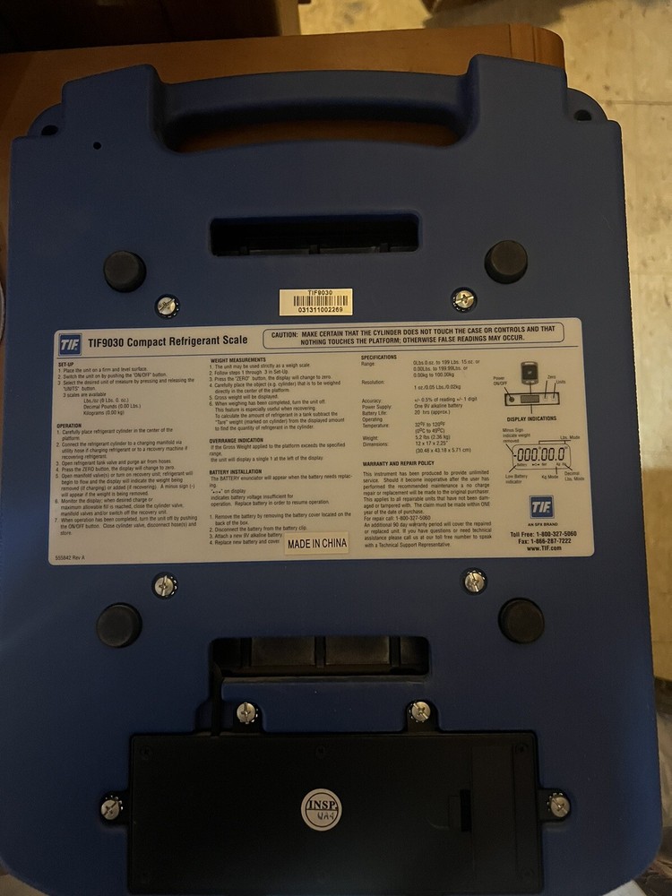 TIF 9030 Compact Refrigerant Scale