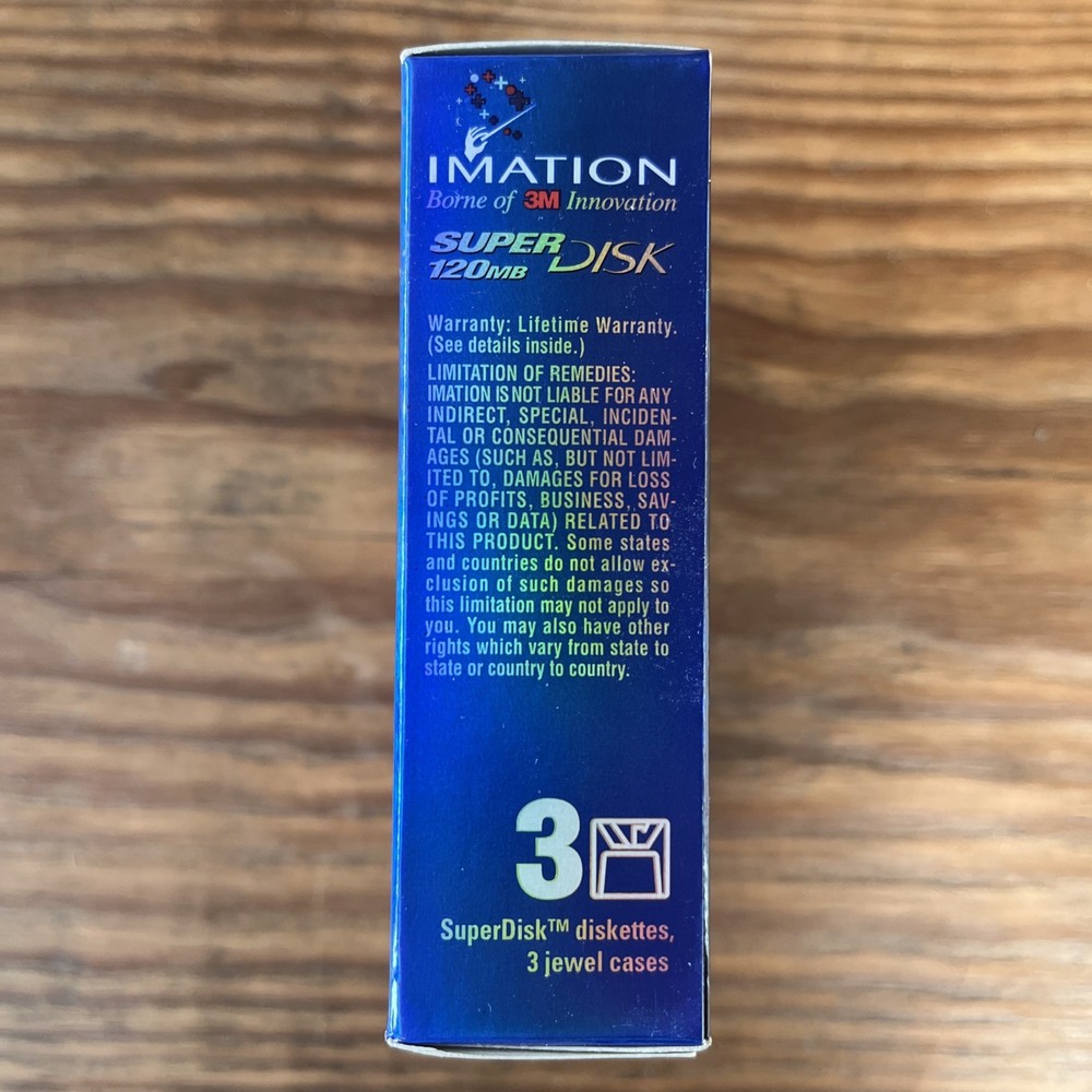 Vintage Imation SuperDisk 120MB LS-120 Super Disk Diskette, 3 in unopened box