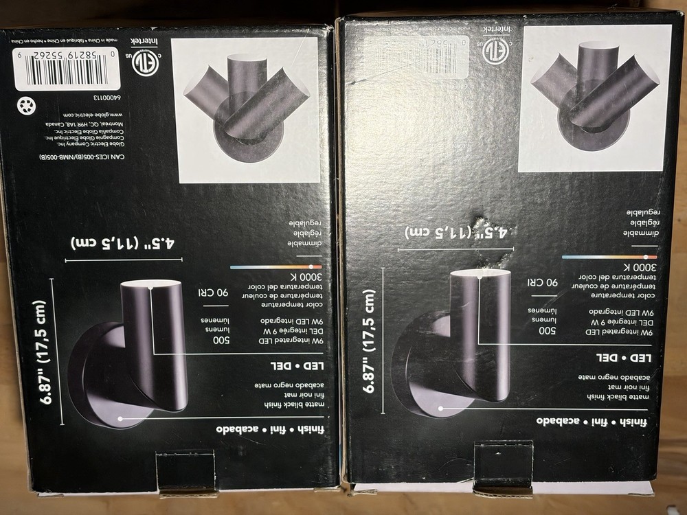 GLOBE Electric 64000113 4.5" Convertible Wall or Ceiling Spotlight 2PK Dimmable