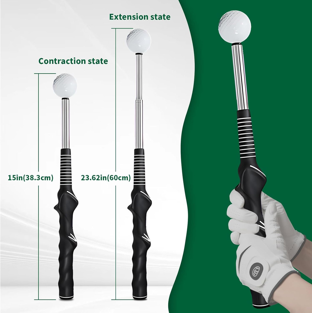 Retractable Golf Swing Trainer with Arm Band,Training Aid for Smooth Swing Golf