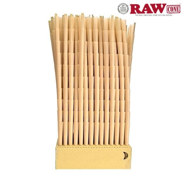 Authentic RAW Classic King Size Pre-Rolled Cones 100 Pack & Free Clipper Lighter