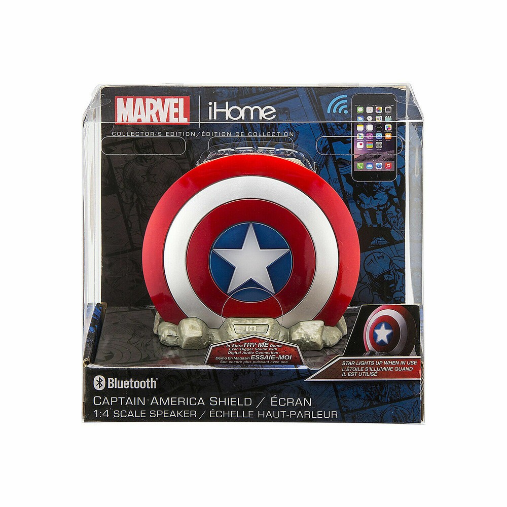 IHOME MARVEL CAPTAIN AMERICA SHIELD BLUETOOTH SPEAKER with USB Charging