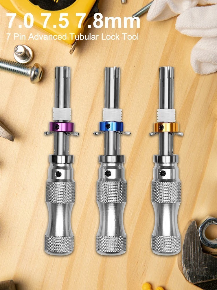 3Pcs 7 Pin Advanced Tubular Lock Tool Set For Padlock Hook Tool Seal Pick Puller