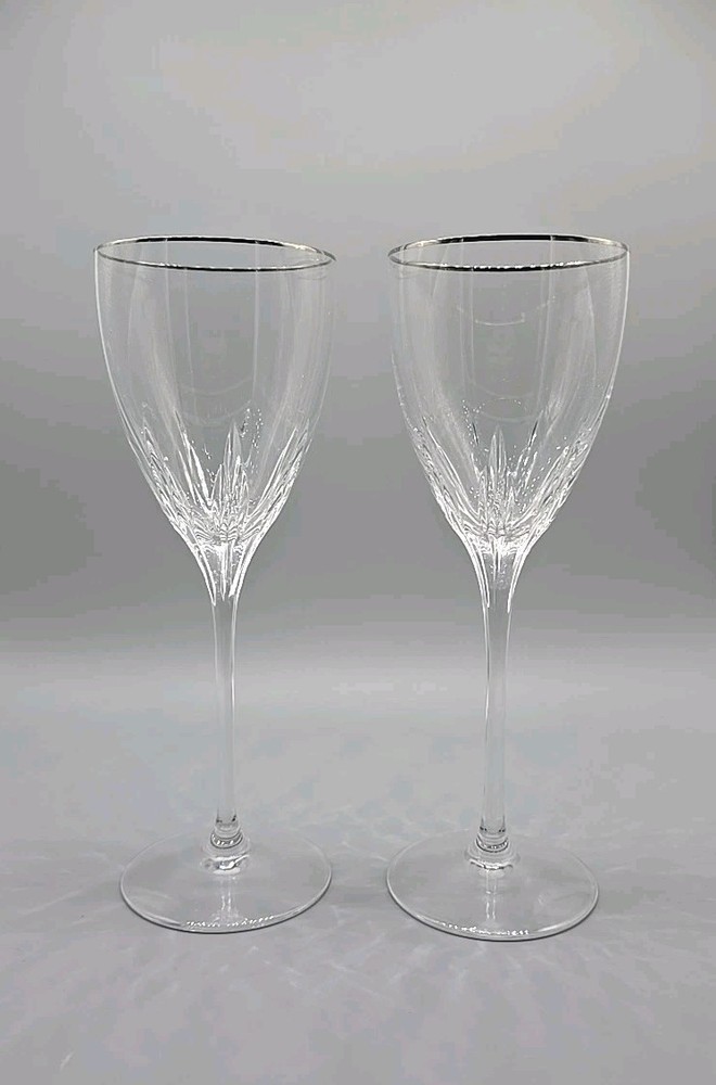 (2) Lenox Firelight Platinum Wine Glasses