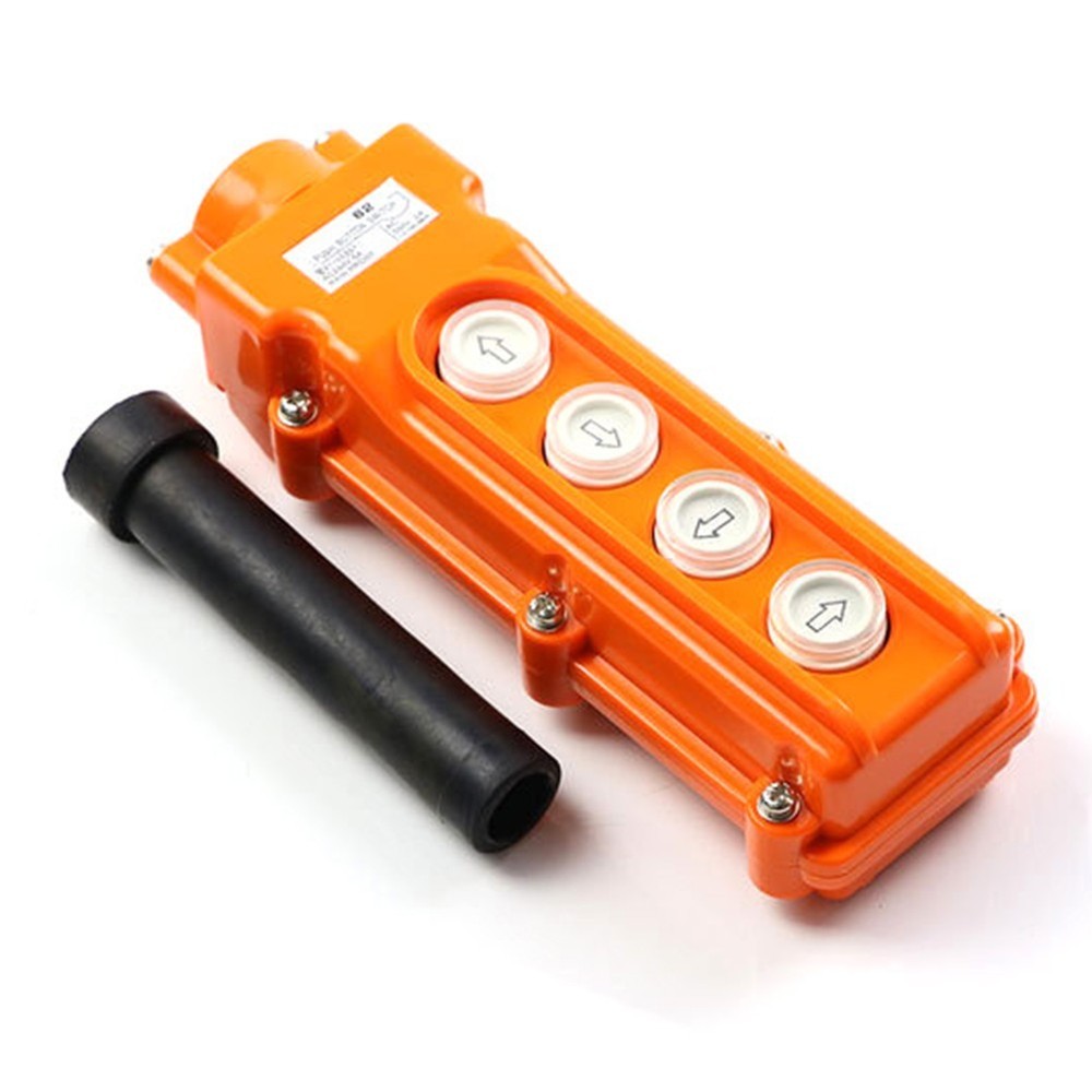 Crane Pendant Switch COB62 4 Way Push Button Orange Rainproof ABS Plastic