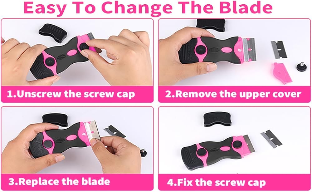 Blade Scraper Tool Kit - Scrapers & Extra Blades, Plastic