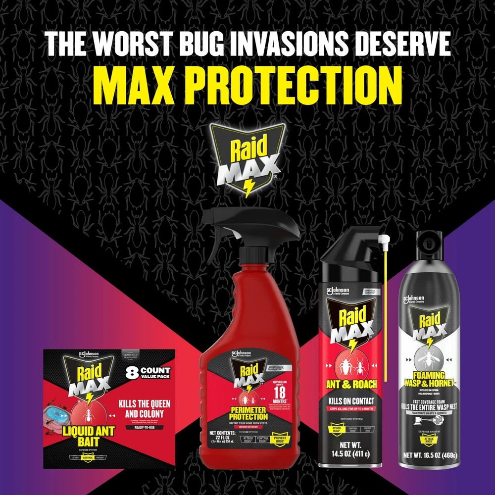 Raid Perimeter Protection Max 22 oz Kills Ants, Roaches, Fleas & Mosquitoes