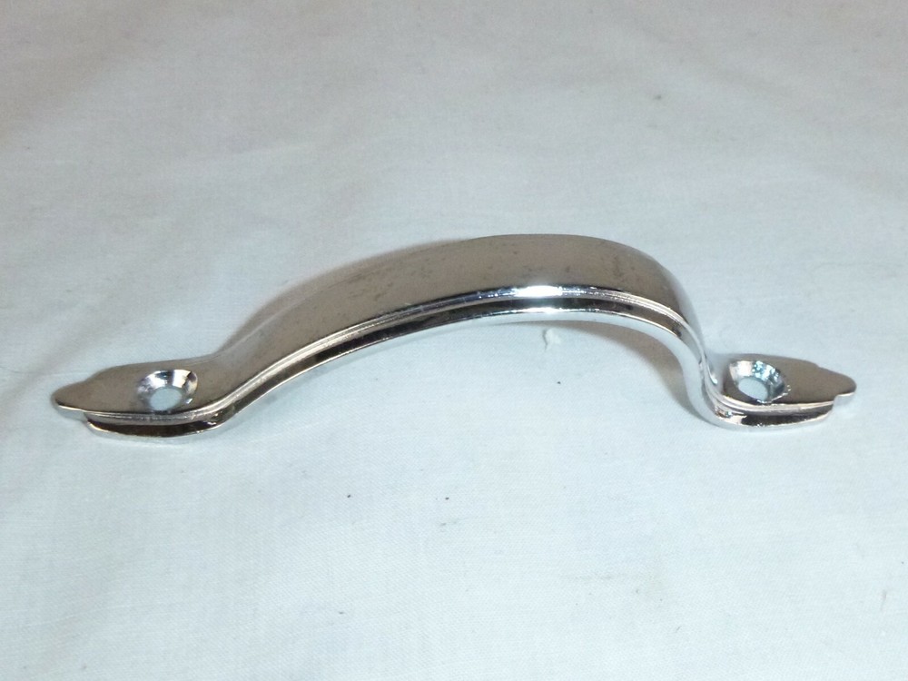 NOS Vtg Deco Style Chrome Cabinet Hardware Door Handle Pull E349 4-1/8"