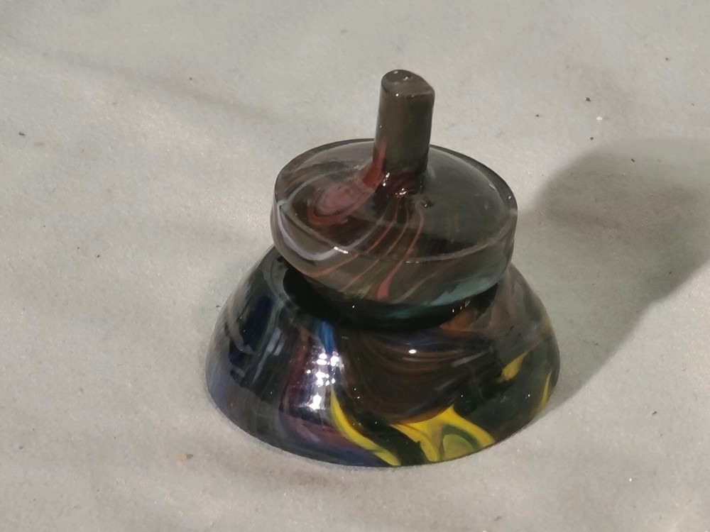 ANDY DAVIS, Glass Art Spinning Top & Base, Encore Run (?), #126B