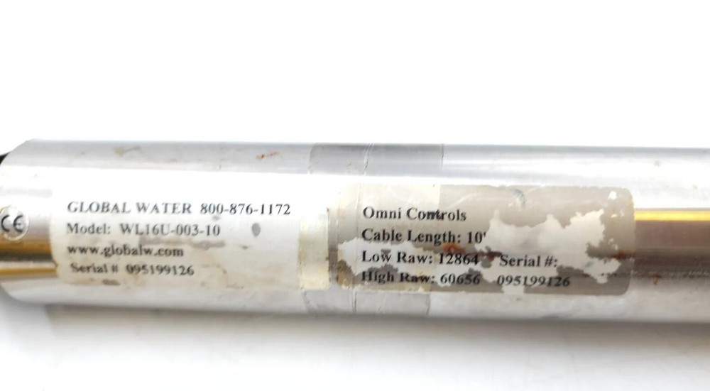 Global Water Level Data Logger WL16U-003-010 Omni Controls 3' Range 10' Cable