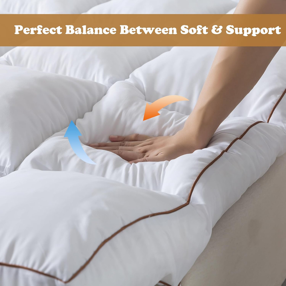 4 Inch Memory Foam Mattress Topper Queen Size, Supportive Fluffy Shredded Memory