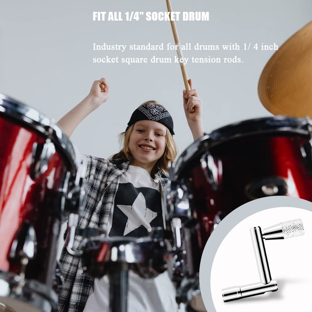 3-Pack Universal Drum Tuning Keys with Continuous Motion Speed Key