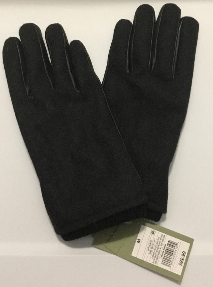 Goodfellow & Co Mens Gloves Tech Touch Leather Gray Medium