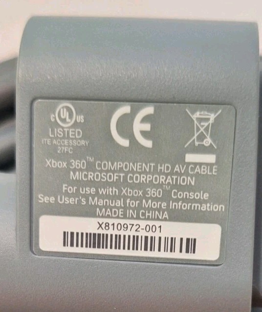 Xbox 360 Accessories Remote Headset Component Cable & Manuals Video Game Console