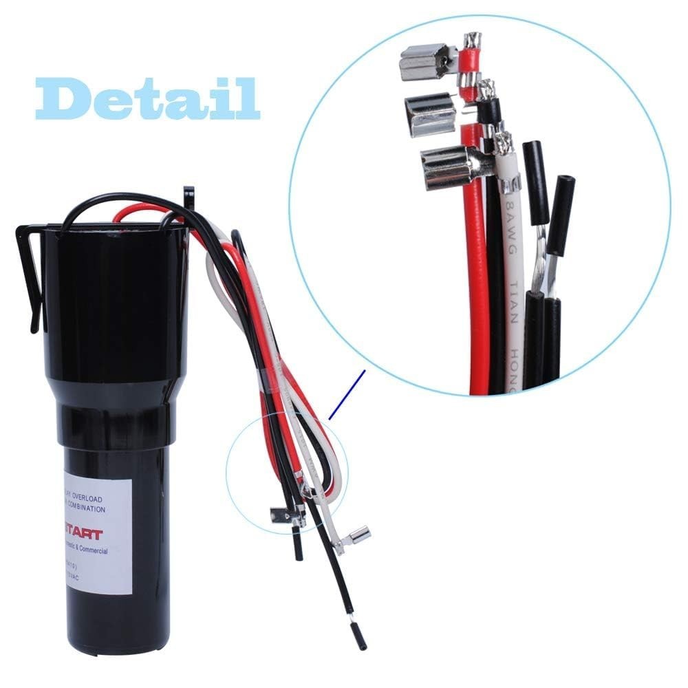 Durable Compressor Hard Start Kit for 1/4-1/3 HP Refrigerators & Freezers