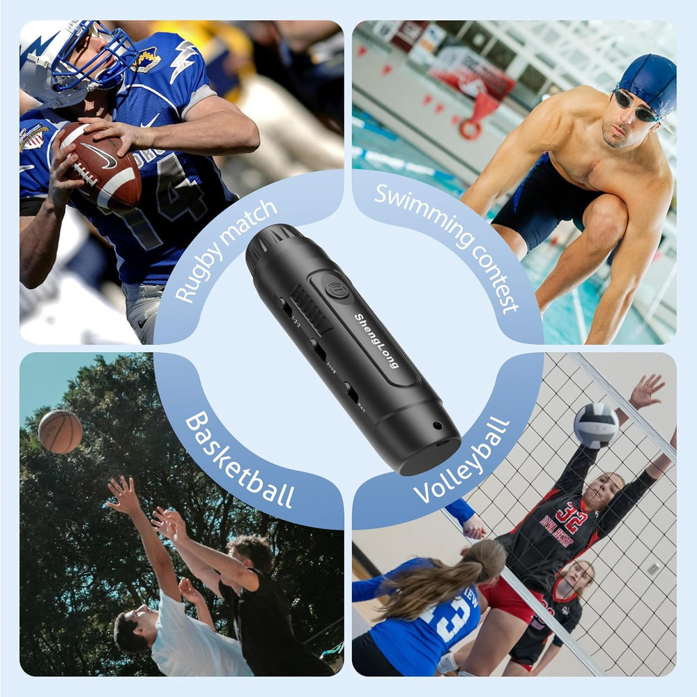 Electronic Whistle with 3 Tones & 3 High Volume Settings - Battery Powered Emerg