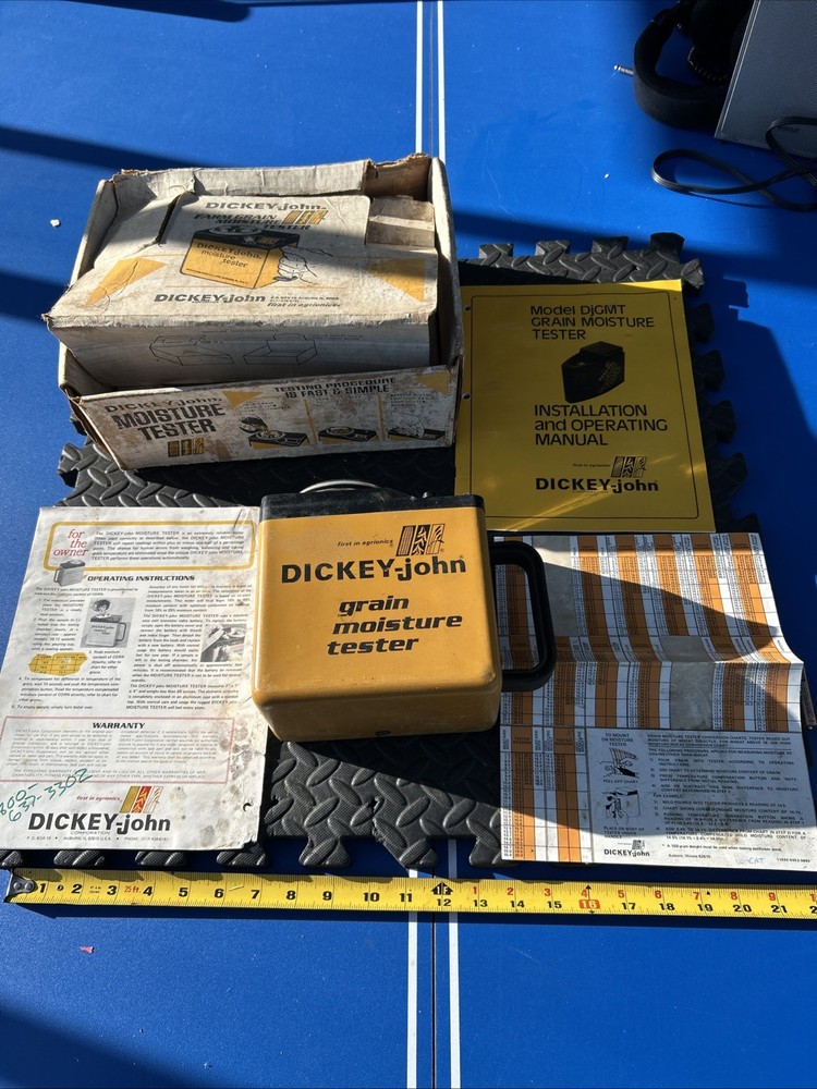 Vintage Dickey-john Farm Grain Moisture Tester + Instructions + Box