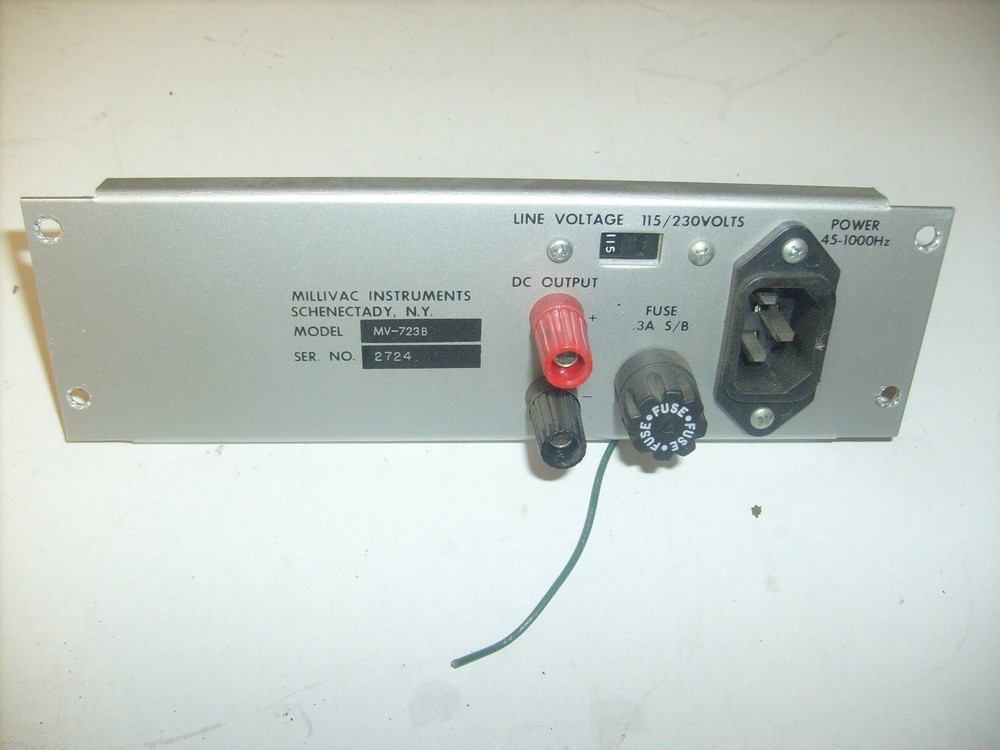 Millivac RF Millivoltmeter MV-723B Back panel with fuse