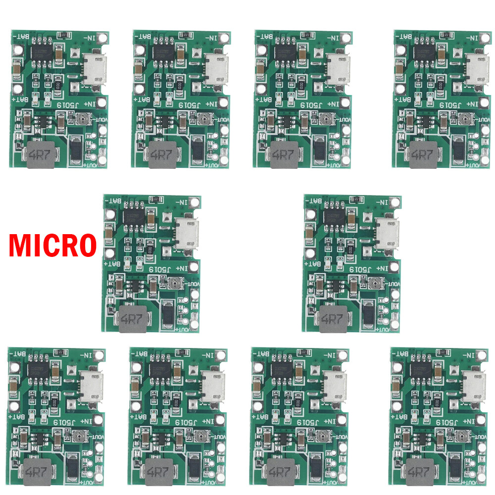 10PCS Micro USB/Type-C 3.7V Lithium Battery Charger Module Boost Step Up 5V 9V