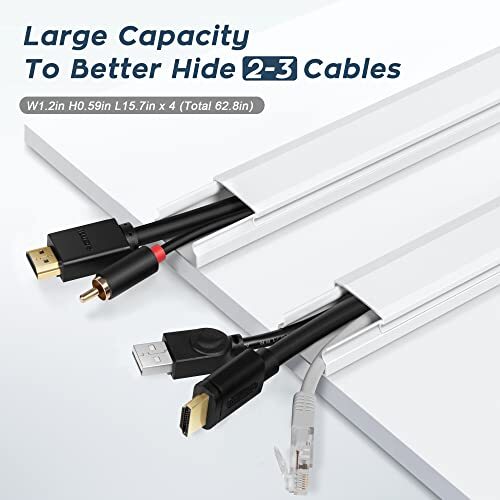 Cord Cable Cover Raceway Wire Hide Conduit Concealer Wall Organizer