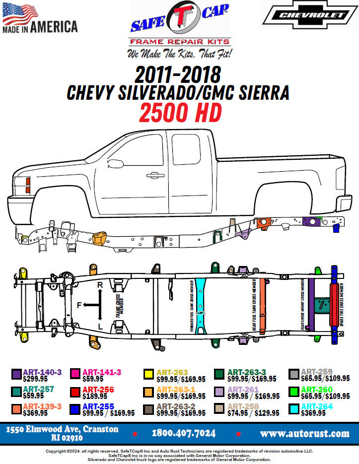 Chevy Silverado / GMC Sierra 2500 HD Forward Leaf Spring Mounts 11–18