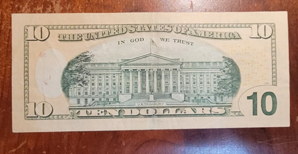 Ten Dollar Ink Smear error Note