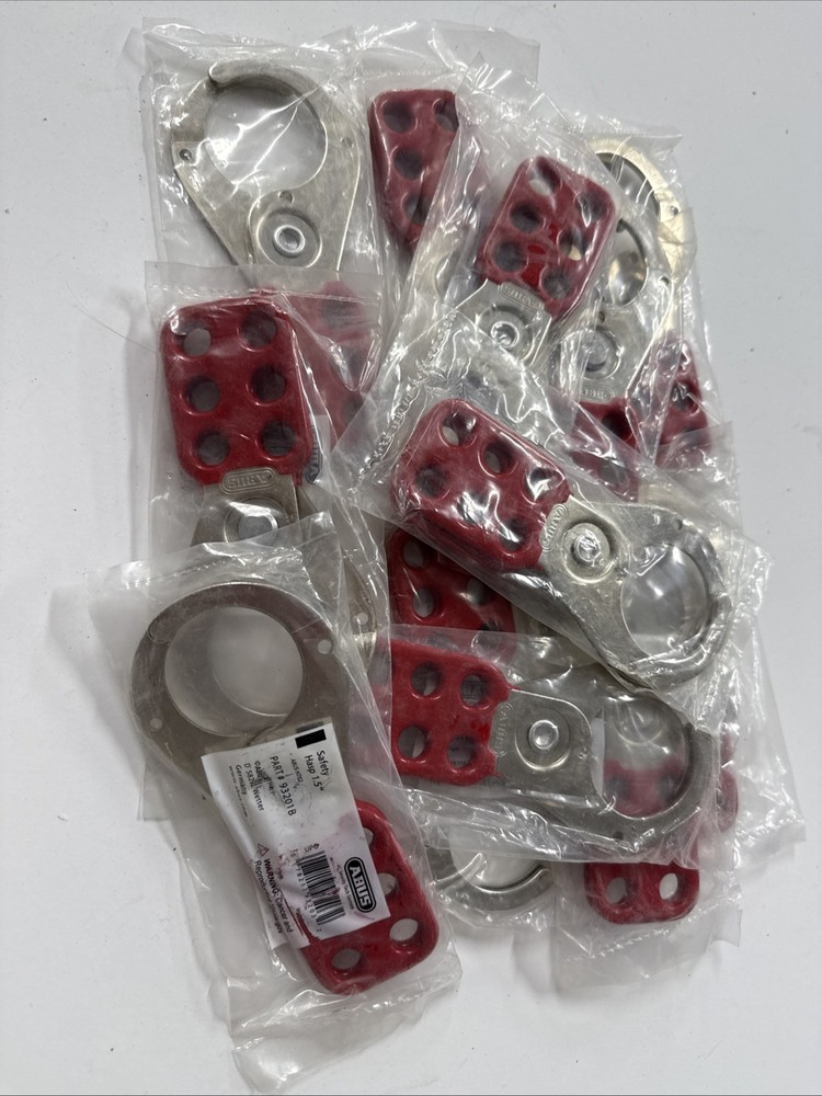 12- Abus Security H702 1-1/2" Red Steel Lockout Safety Hasp 93201B