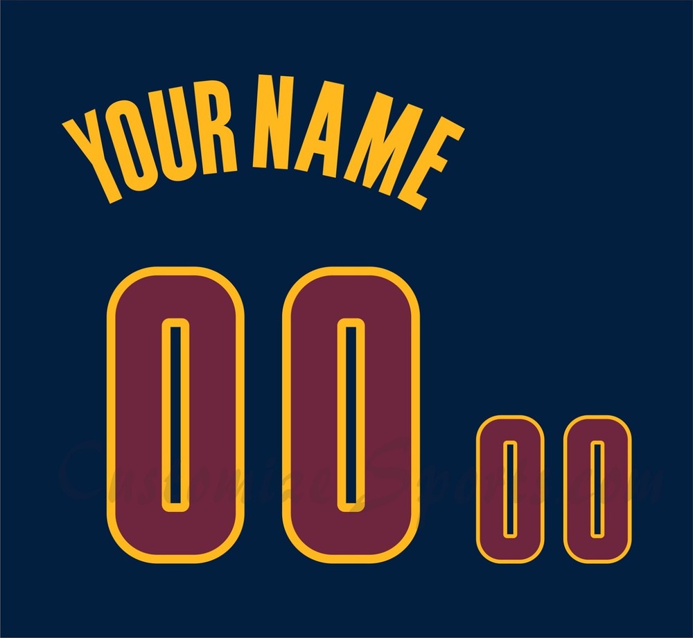 Cleveland Cavaliers Customized Number Kit for 2011-2017 Alternate Uniform