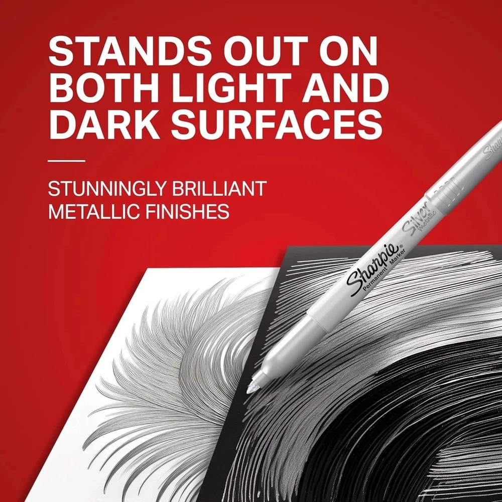 Sharpie Metallic Permanent Markers, Fine Point, Assorted Colors, 6 Count