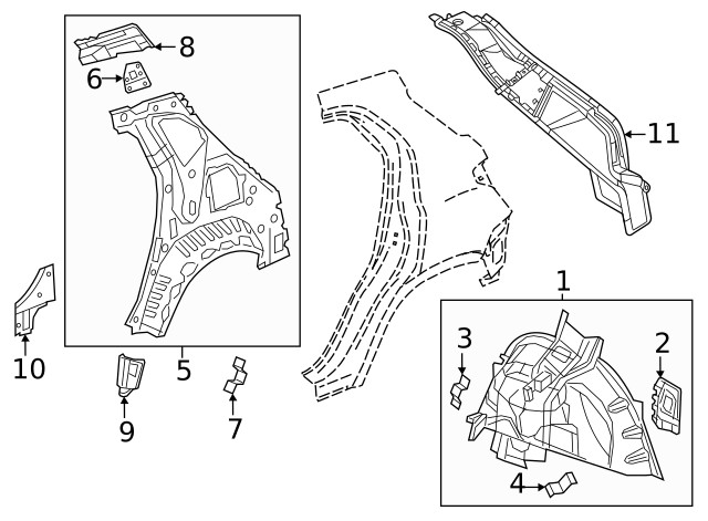 Genuine GM Passenger Side Quarter Inner Panel Extension 22844181