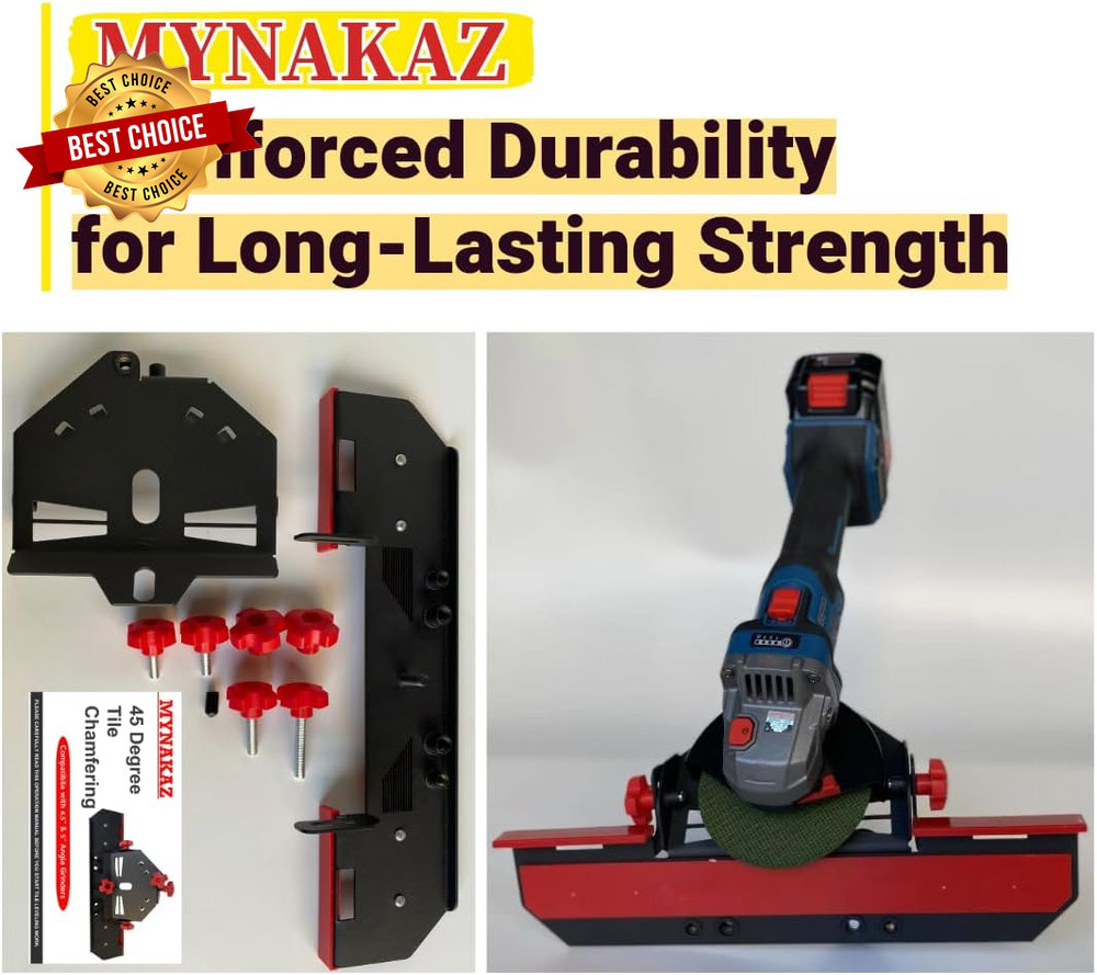 45 Degree Tile Chamfering Tool - Precision Mitering Bracket for 4-1/2" & 5" Angl