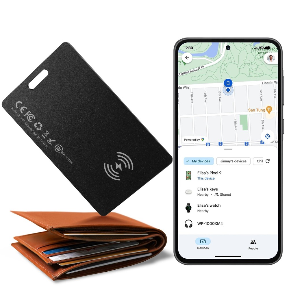 Zoilytech Wallet Tracker Card for Android,Rechargeable Air Tag Wallet Finder,...