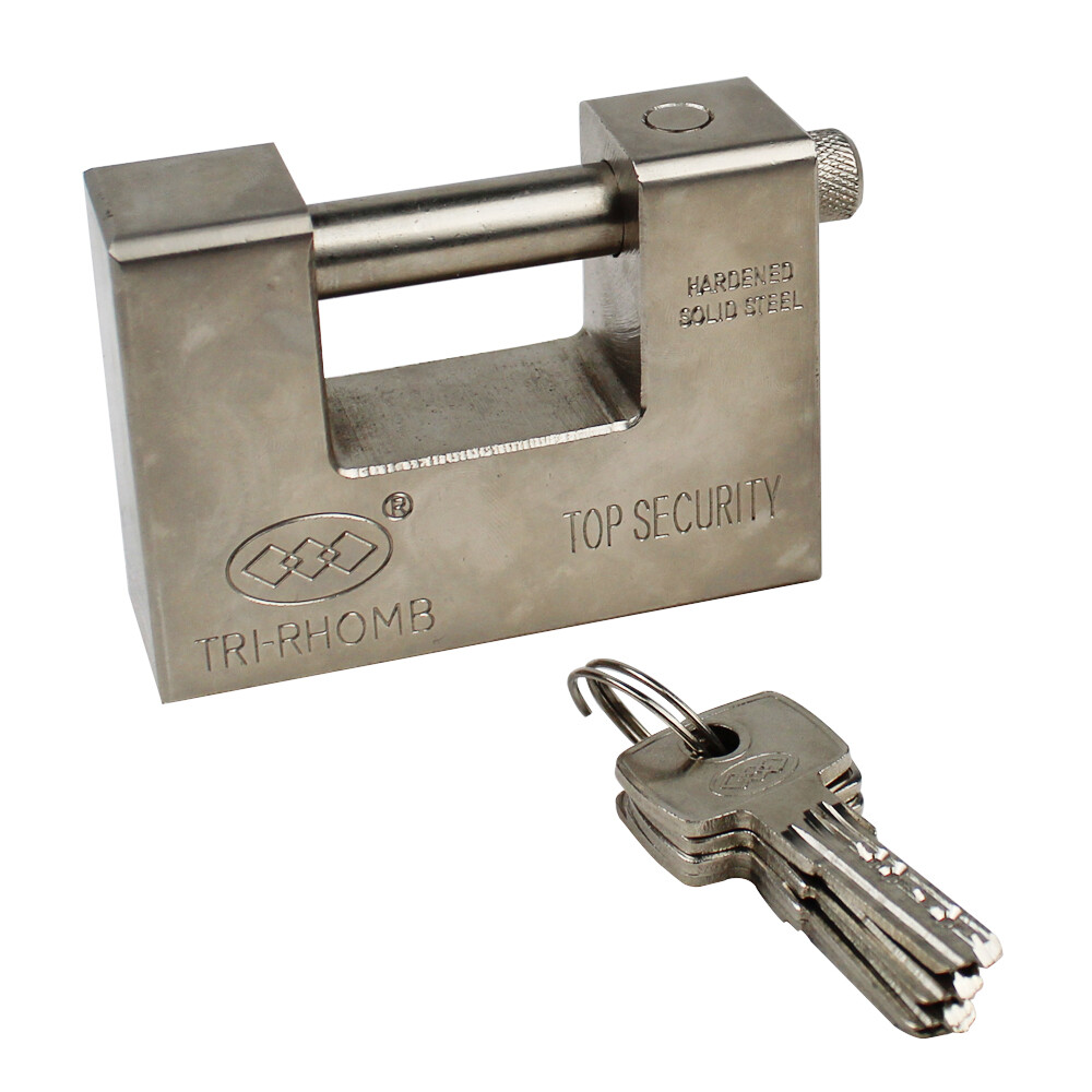 Durable D-Shaped Heavy Duty High Security Padlock 94mm with 5 Key Storage Safe