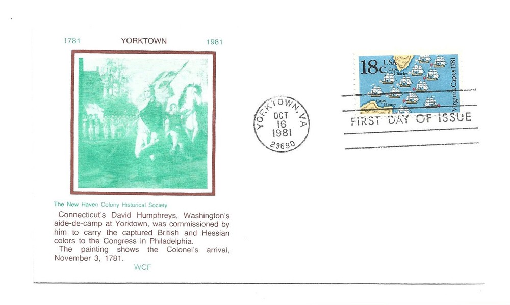 1938 Virginia Capes WCF, green, FDC