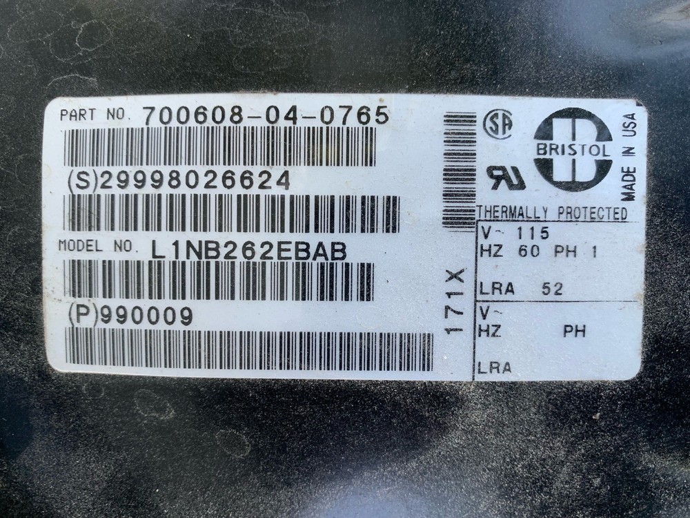 BRISTOL L1NB262EBAB THERMALLY PROTECTED COMPRESSOR