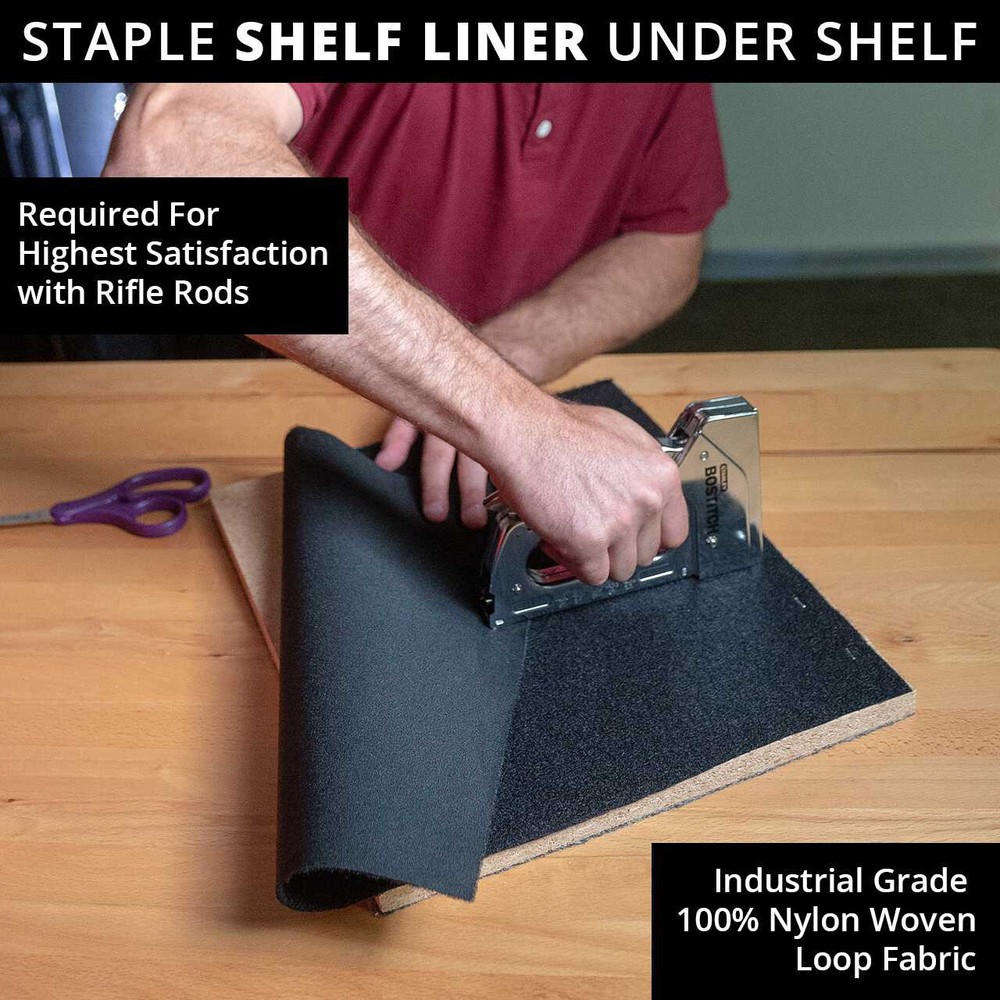 Shelf Liner for Rifle Rods - 3 Sizes Loop Fabric