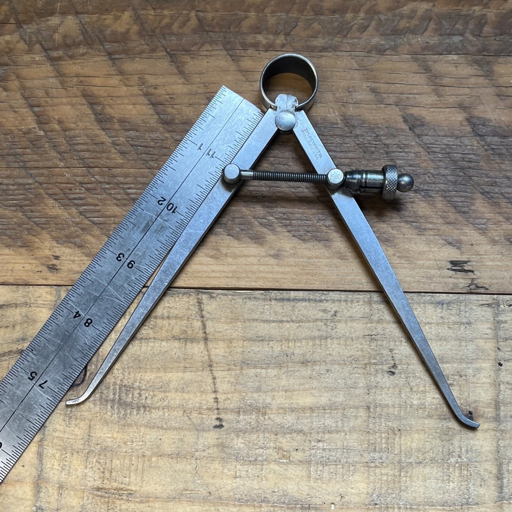 Starrett No. Inside Caliper W/Square Legs, 5" legs - split nut