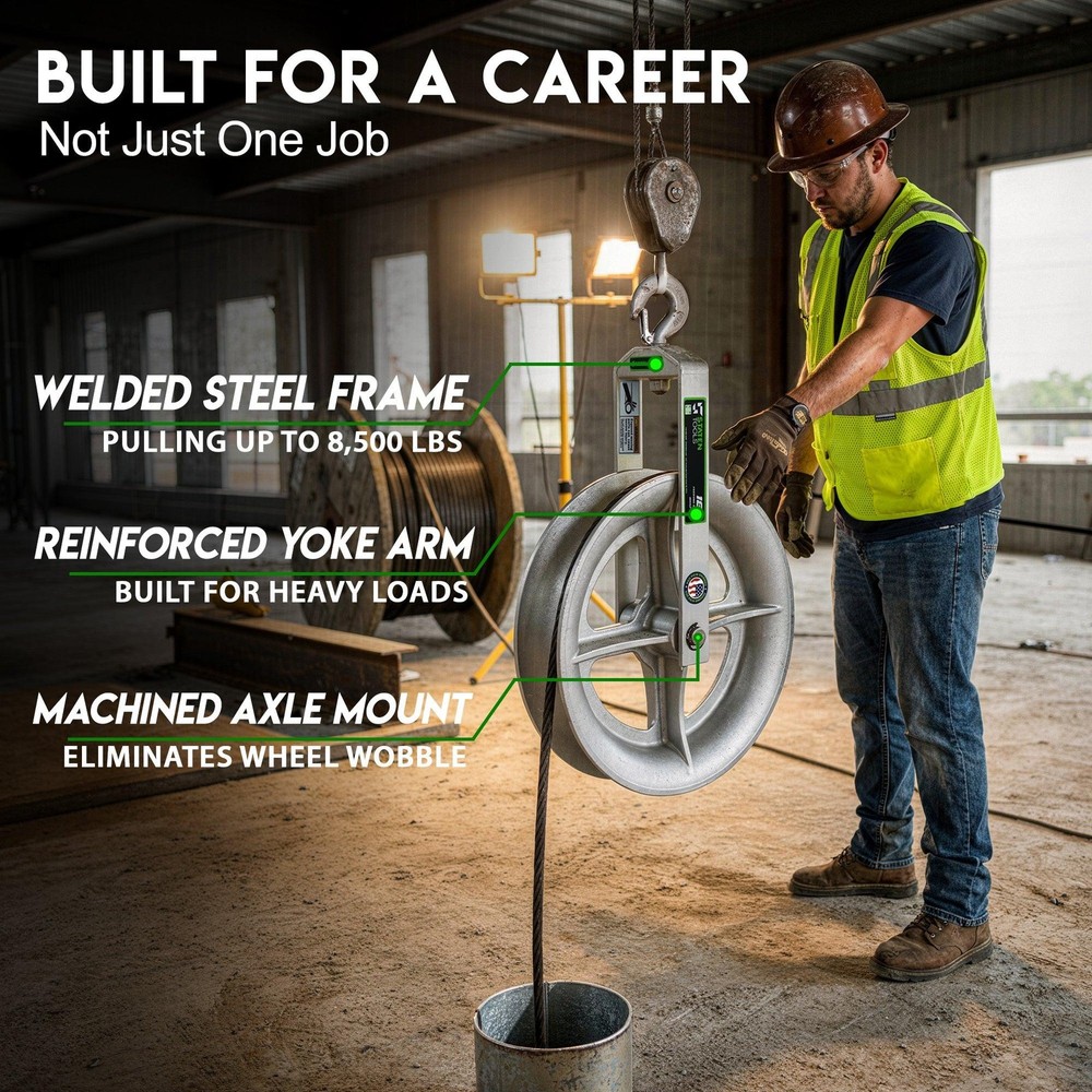 18" Hook Sheave 652 | 6500lb | Staten Tools | Rope | Greenlee / Current Pullers