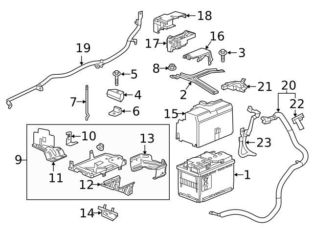 Genuine GM Battery Tray Bracket 23347549