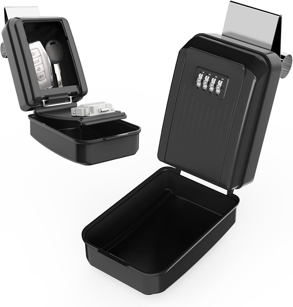 Car Window Lock Box for Turo, Car Key Lock Box, 4-Digit Combination Lockbox w…