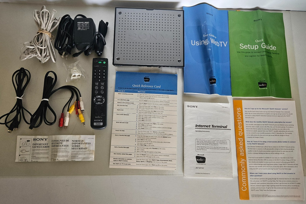 Sony Webtv Internet Terminal Int-W150 Open Box. Powers On. Otherwise Untested.