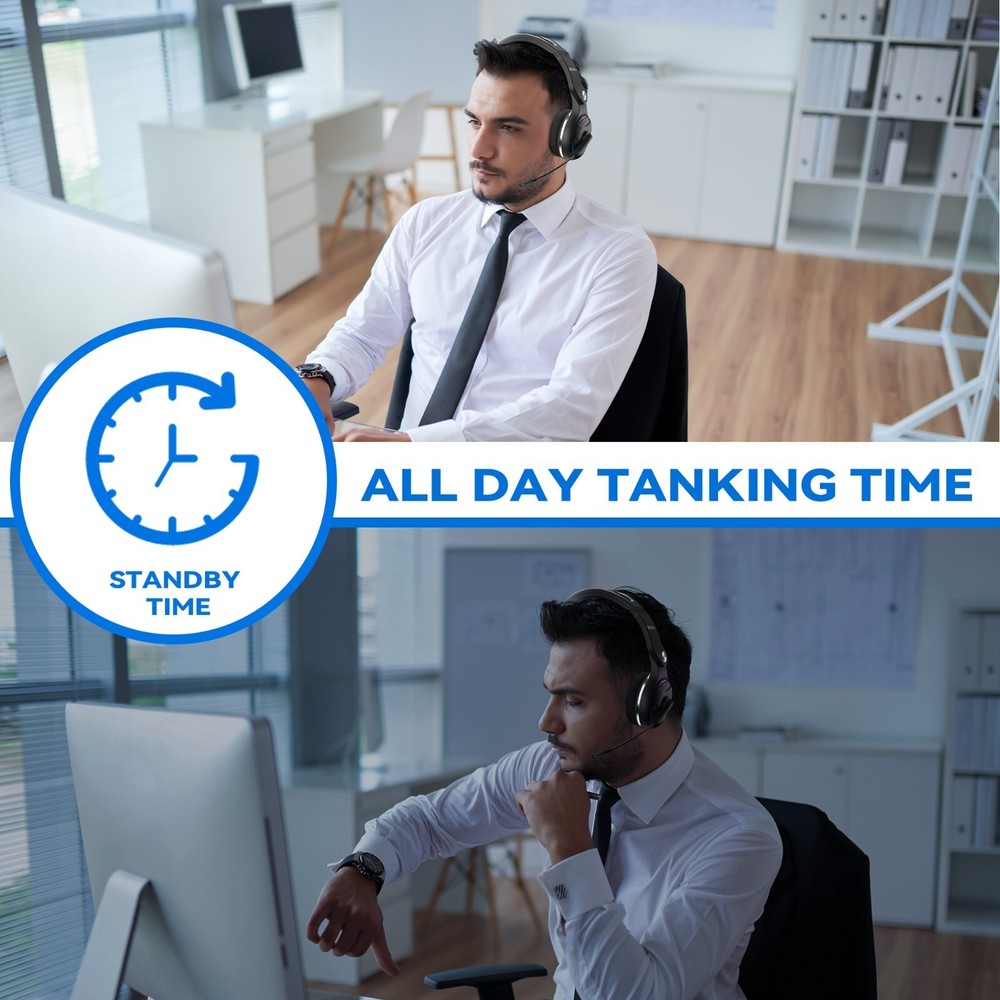 Bluetooth Headset with Microphone Foldable Noise Cancelling Wireless Headphone